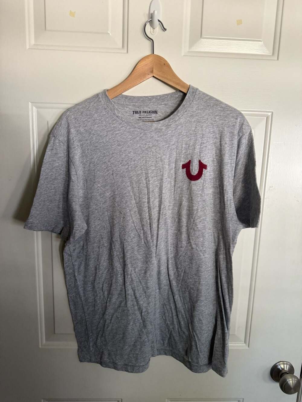 True Religion Buddha Logo T-Shirt Size Large Gray Crafted With Pride